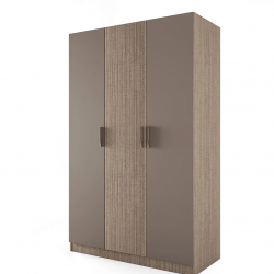 ﻿﻿Трикрилен гардероб Mod 1002, Мока/Лате - Bogdan Furniture I