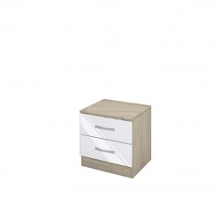 Нощно шкафче Mod 3055, Сонома арвен/Бял гланц - Bogdan Furniture I