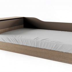 ﻿Легло приста Mod 2002 за матрак 120/190, Мока/Лате - Bogdan Furniture I