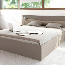 Спалня с нощни шкафчета Mod 2007, Мока/Лате - Bogdan Furniture I