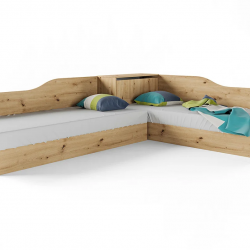 Ъглови легла Mod 2001, Дъб артисан - Bogdan Furniture I