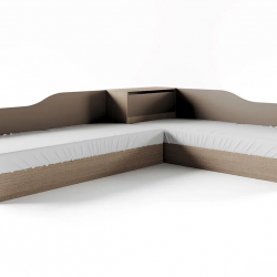 Ъглови легла Mod 2001, Мока/Лате - Bogdan Furniture I