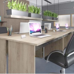 Офис комплект 9055, сонома арвен 629 и MDF сиво кобалт гланц - Bogdan Furniture I