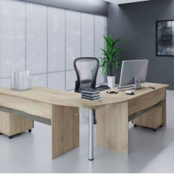 Офис комплект 9057, сонома арвен 629 и MDF сиво кобалт гланц - Bogdan Furniture I
