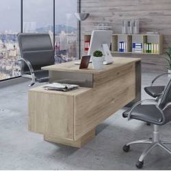 Офис комплект 9059, сонома арвен 629 и MDF сиво кобалт гланц - Bogdan Furniture I