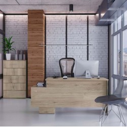 Офис комплект 9062, сонома арвен 629 и MDF сиво кобалт гланц - Bogdan Furniture I