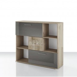 Шкаф BM-Grande 51, сонома арвен и мдф кобалт гланц - Bogdan Furniture I