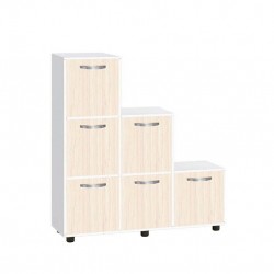 Етажерка Мебели Богдан Cubo 6, с 6 врати, бяло и Астра - Bogdan Furniture G