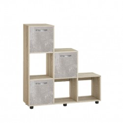 Етажерка Мебели Богдан Cubo 6, с 3 вратички, сонома и бетон - Bogdan Furniture G