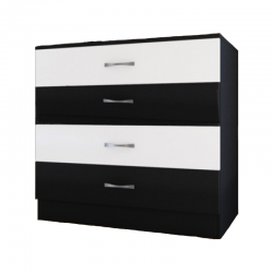 Скрин Мебели Богдан модел 3013, Черно и Бяло, 4 чекмеджета - Bogdan Furniture I