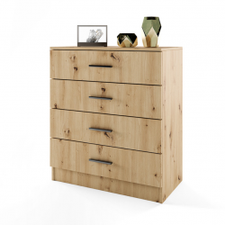 Скрин с 4 чекмеджета Mod 3003, Дъб артисан - Bogdan Furniture I