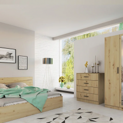 Спален комплект Модел 7000 за матрак 160/200, Дъб артисан - Bogdan Furniture I