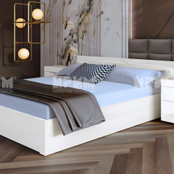 Спален комплект модел 7047 с повдигащ механизъм, Бял гланц - Bogdan Furniture I