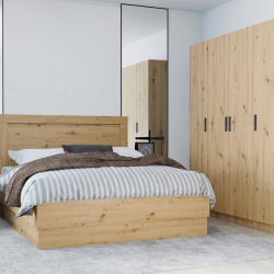 Спален комплект 7063 за матрак 160/200, Дъб артисан - Bogdan Furniture I