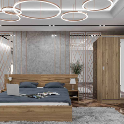Спален комплект модел 7074 за матрак 160/200, Орех адмирал - Seturi de dormitor