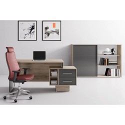 Офис комплект Mod 9092, сонома арвен 629 и сиво кобалт гланц - Bogdan Furniture I