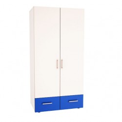 Гардероб Мебели Богдан модел Iko 4 BM, Син и бял цвят, 90/60/183 - Bogdan Furniture Mip