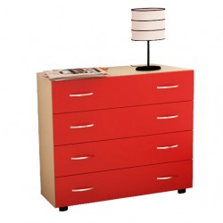 Скрин Мебели Богдан модел BM Lena 4, цветове Червено и бежово, 80 / 45 / 85 см - Bogdan Furniture Mip