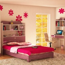 Детска стая Мебели Богдан модел Ina BM, ПДЧ 18 мм, Бяло и Виола  - Bogdan Furniture Mip