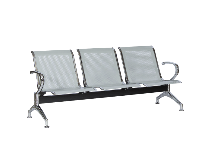 Посетителска пейка  Sonata Blum CR-1030-3, Сребърна, 3 места