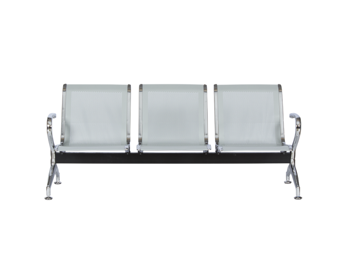 Посетителска пейка  Sonata Blum CR-1030-3, Сребърна, 3 места