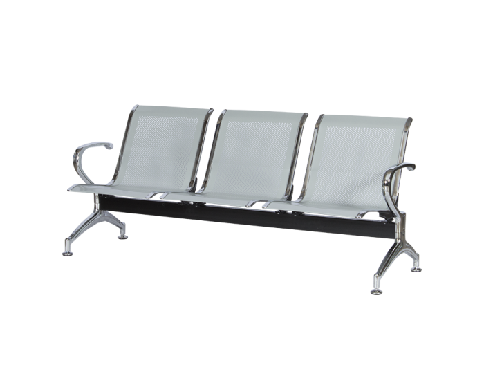 Посетителска пейка  Sonata Blum CR-1030-3, Сребърна, 3 места