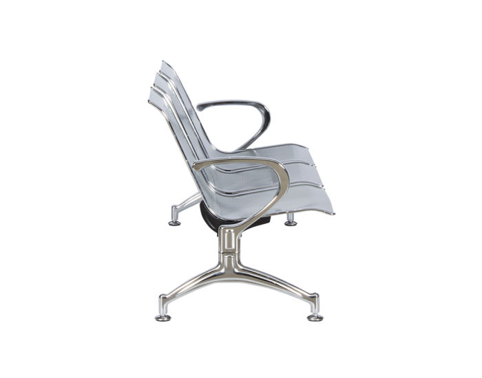 Посетителска пейка  Sonata Blum CR-1030-3, Сребърна, 3 места