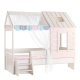 Детско легло къща Sonata Pink House, 90 х 200 см, Розово, Подматрачна рамка