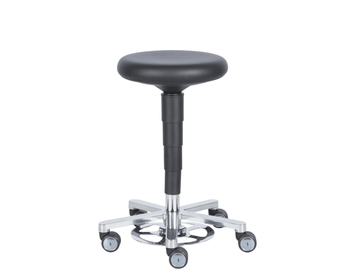 Лабораторен ергономичен стол BIMOS STOOL 9F63R - черен