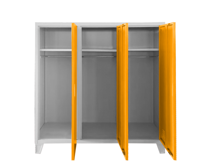 Метален шкаф Sonata Blum CR-1605-3 JZ - сив / оранжев
