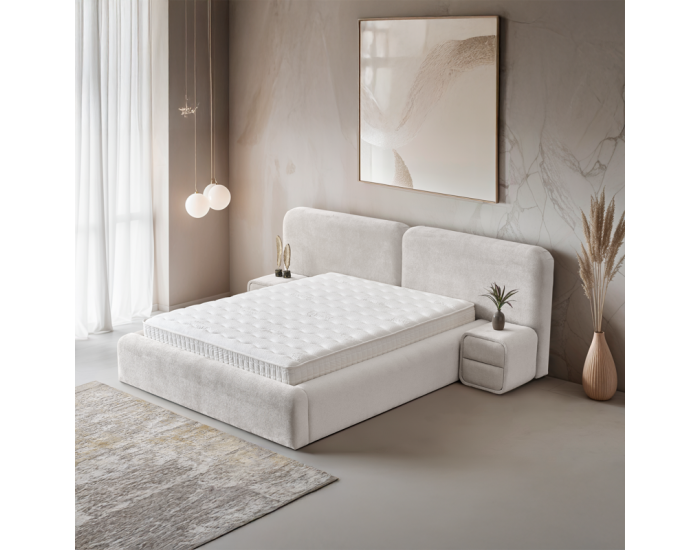 Тапицирана спалня с матрак MYKONOS 180 х 200 - перла SY