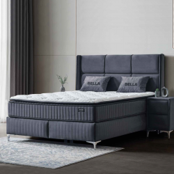 Тапицирана спалня с матрак BELLA 180 x 200 - графит 29 - Paturi tapițate