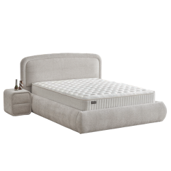 Тапицирана спалня с матрак NOVA 160 x 200 - перла SY - Paturi tapițate