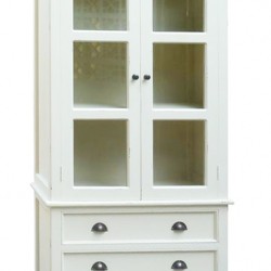 Витрина EX Home модел Bergamo КB, 90 см, Бял антик - Corpuri, vitrine, biblioteci modulare