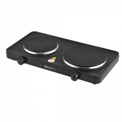 Електрически двоен котлон 1000 W + 1500 W чугунен, черен - Bucătărie