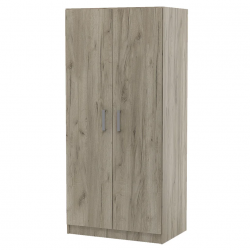 Двукрилен гардероб Топ 2 Б (ЛОСТ И РАФТОВЕ), Дъб крафт Сив - Bogdan Furniture Kom