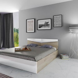 Спалня Модел 172 / 2008 с табла, Арвен и бяло - Bogdan Furniture I