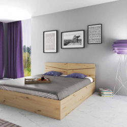 Спалня Модел 172 / 2008 с табла, Дъб Артисан - Bogdan Furniture I