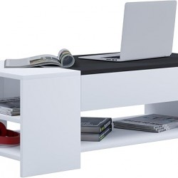 Холна маса с чекмедже ТИНДУС, Бяло и черно - Bogdan Furniture Kom