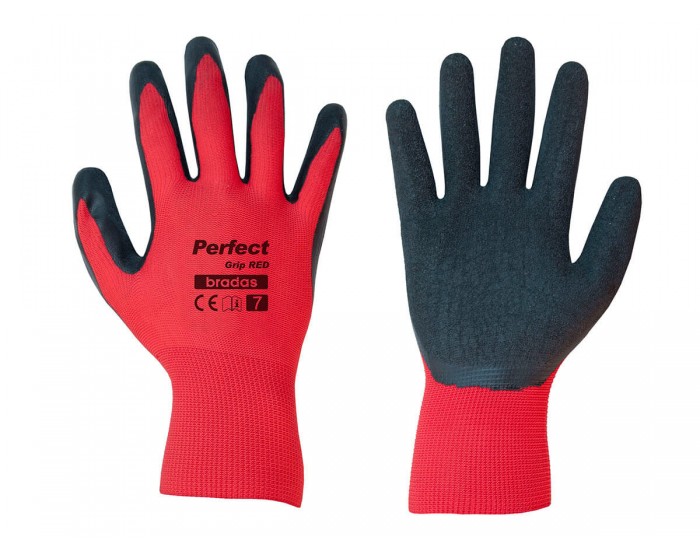 Ръкавици Bradas PERFECT GRIP RED латекс, размер 9