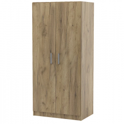 Двукрилен гардероб Топ 2 Б (ЛОСТ И РАФТОВЕ), Дъб крафт Златен - Bogdan Furniture Kom