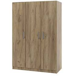 Трикрилен гардероб Топ 3, Дъб крафт Златен - Bogdan Furniture Kom