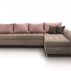 Ъглов диван Мебели Богдан Mod Divna, 282/212/81, бордо с кафяво - Bogdan Furniture I