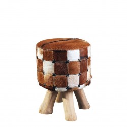 Табуретка EX Home модел Dali Patchwork, Естествена кожа - Mobilier tapițat