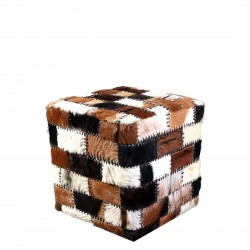 Табуретка EX Home модел Patchwork KB, Естествена кожа - Mobilier tapițat